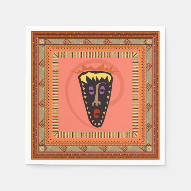 Serviette En Papier African mask (Devant)