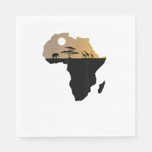 Serviette En Papier Afrique Continent Safari
