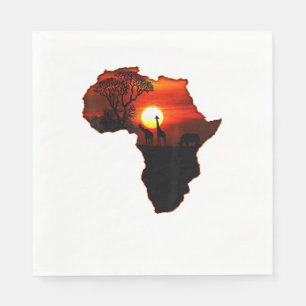 Serviette En Papier Afrique T Carte Chemise De L'Afrique Le Soleil Sud