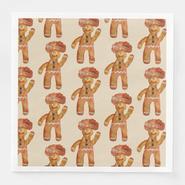 Serviette En Papier Afro Pain d'épices Homme Mug Napkins (Devant)