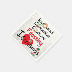 Serviette En Papier Agapes de Fête - J'ADORE Noël