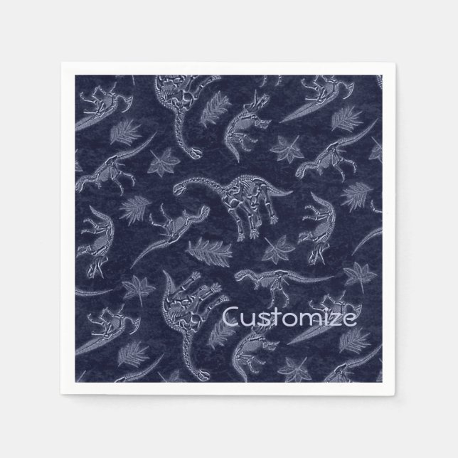 Serviette En Papier Âge Des Dinosaures Squelette Motif serviettes (Devant)