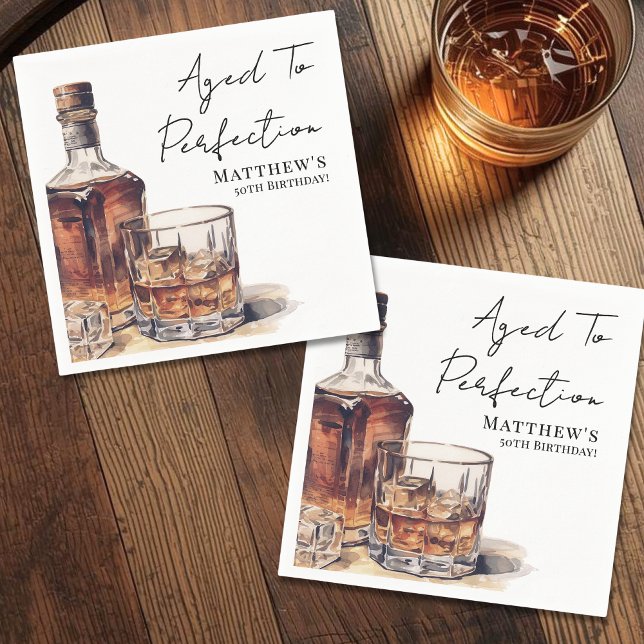 Serviette En Papier Aged To Perfection Men's Birthday Party (Aged To Perfection Men's Birthday Party Napkins)