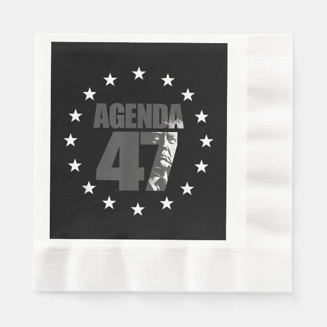 Serviette En Papier Agenda 47 Campagne patriotique de réélection de Tr (Devant)