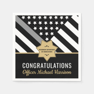 Serviette En Papier Agent correctionnel Silver Line Graduation Party