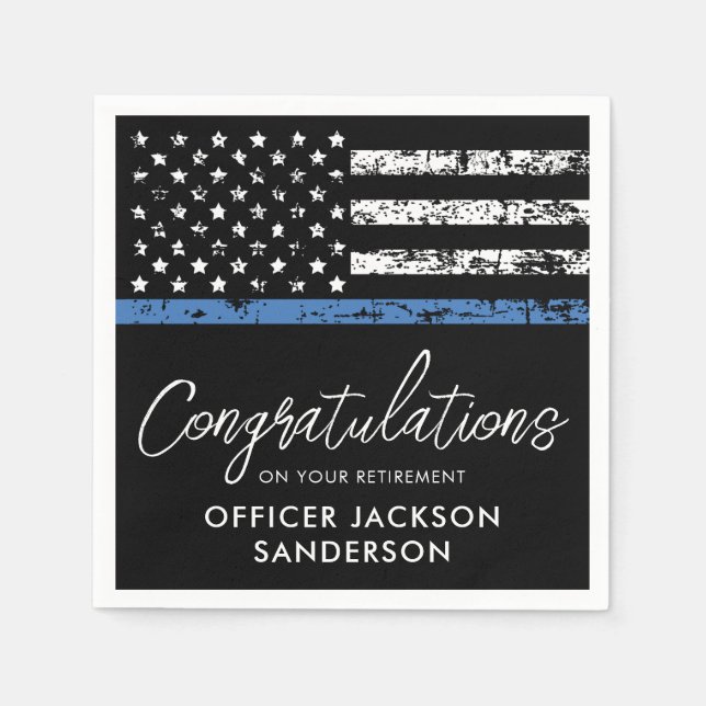 Serviette En Papier Agent de police Parti de retraite Application de l (Devant)