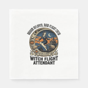 Serviette En Papier agente de bord sorcière balai d'Halloween cassé co