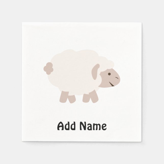 Serviette En Papier Agneau mignon en laine (Devant)