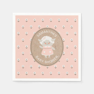 Serviette En Papier Agneau rose mignon Baby shower Napkin