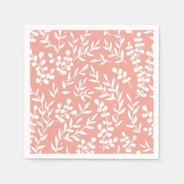 Serviette En Papier Agritourisme simple motif floral rose (Devant)