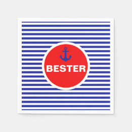 Serviette En Papier Ahoy ! Ancres nautiques Sailor Party