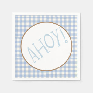 Serviette En Papier Ahoy c'est un bébé bleu et blanc garçon