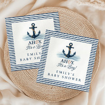 Ahoy C'est un garçon Baby shower bleu marine nauti