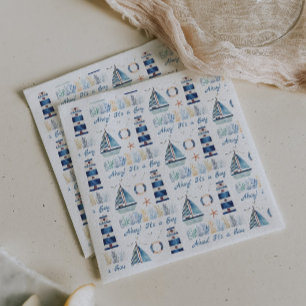 Serviette En Papier Ahoy ! C'est un garçon Nautique sous la mer