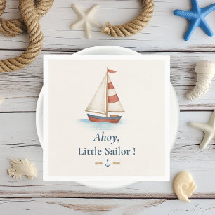 Serviette En Papier Ahoy Little Sailor Anniversaire des voiliers nau