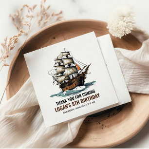 Serviette En Papier Ahoy ! Pirate Ship 8e anniversaire