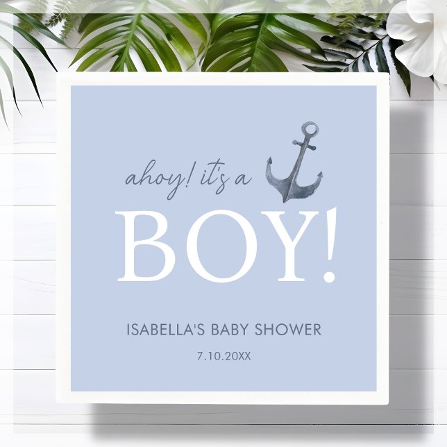 Serviette En Papier Ahoy ! Un garçon | BABY SHOWER (Créateur téléchargé)