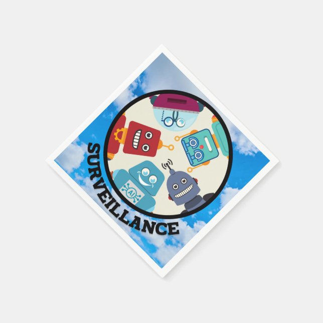 Serviette En Papier AI (Intelligence Artificielle) - Surveillance (Coin)
