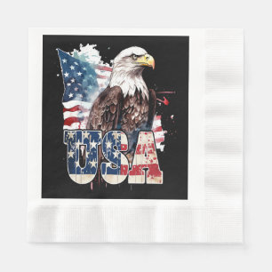 Serviette En Papier Aigle américain à tête blanche 250e anniversaire d