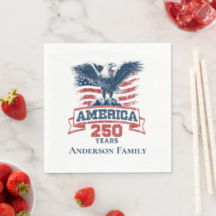 Serviette En Papier Aigle Américain Patriotique Joyux 250e Anniversair
