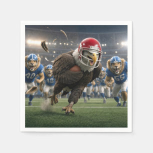 Serviette En Papier Aigle courant avec un ballon de football