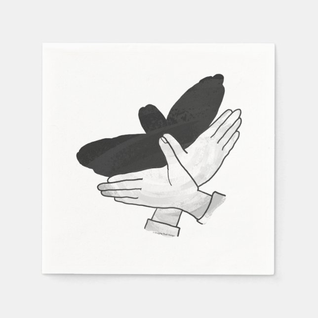 Serviette En Papier Aigle de silhouette (Devant)