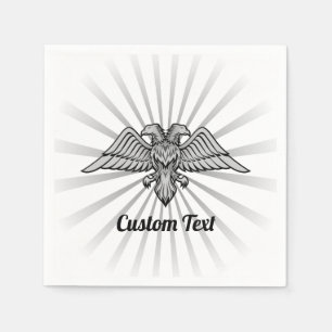 Serviette En Papier Aigle gris avec deux têtes serviettes