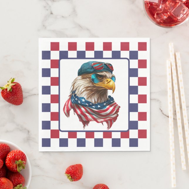 Serviette En Papier Aigle Moderne Américain  (En situation)