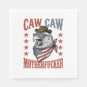 Serviette En Papier Aigle patriotique Caw Caw Design de t-shirt drôle