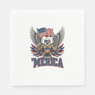 Serviette En Papier Aigle Patriotique Merica Vintage Vector Design de