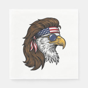 Serviette En Papier Aigle patriotique Mullet Gravure vintage vecteur D