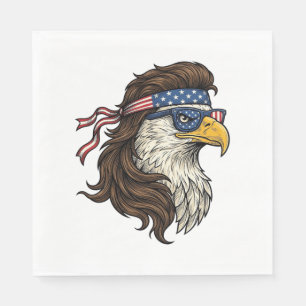 Serviette En Papier Aigle patriotique Mullet Gravure vintage vecteur D