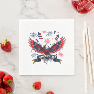 Serviette En Papier Aigle patriotique pour le 250e anniversaire des Ét