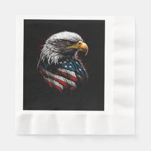 Serviette En Papier Aigle Patriotique USA Drapeau Américain 4 Juillet 