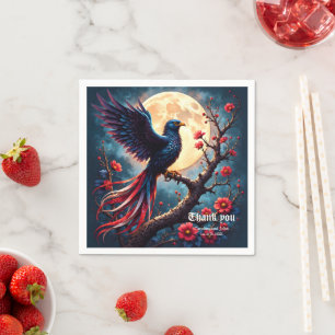 Serviette En Papier Aile cramoisie au clair de lune – Oiseau de fantai