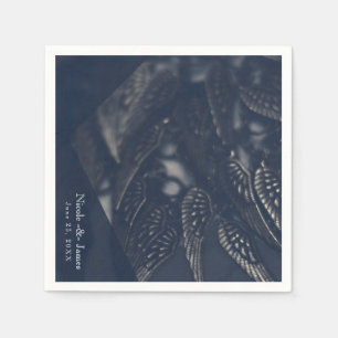 Serviette En Papier Ailes d'ange noir gothique glam chic party