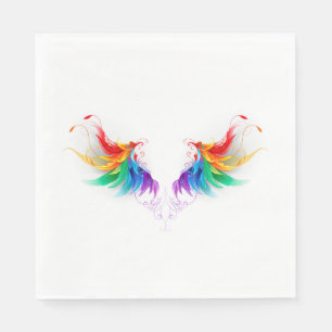 Serviette En Papier Ailes fluffy arc-en-ciel