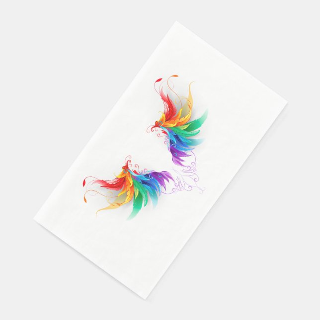 Serviette En Papier Ailes fluffy arc-en-ciel (Coin)