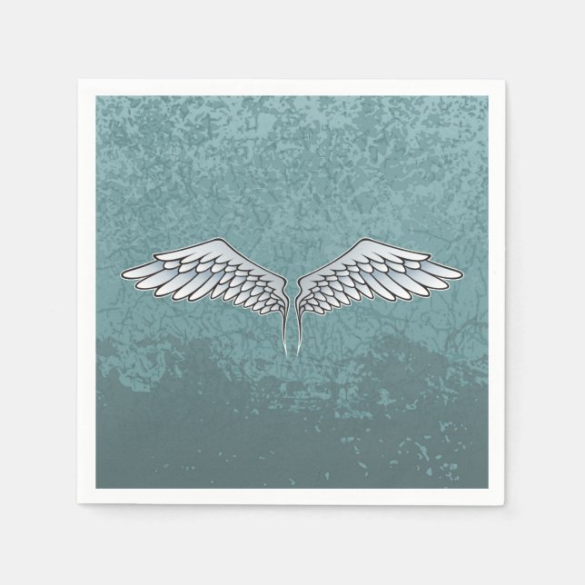 Serviette En Papier Ailes gris-bleu (Devant)