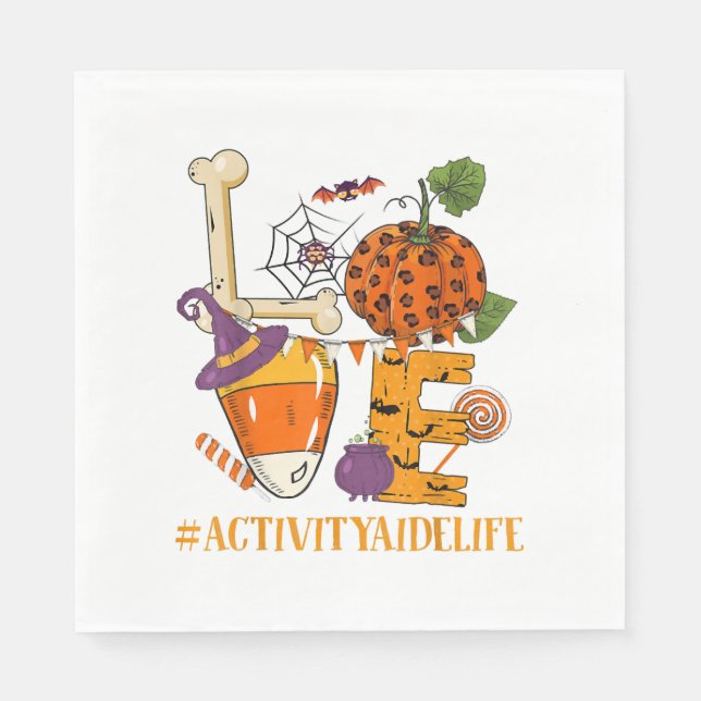 Serviette En Papier Aime Halloween (Devant)