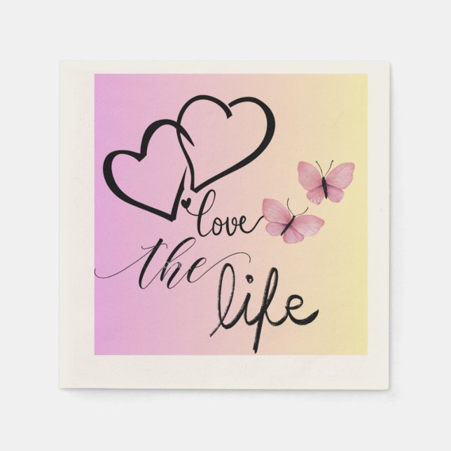 Serviette En Papier aime la vie  (Devant)