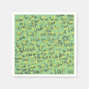 Serviette En Papier Aimer l'art texte