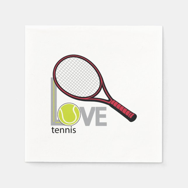 Serviette En Papier Aimer le tennis (Devant)