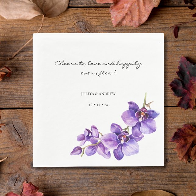 Serviette En Papier Aimer les serviettes mariages orchidées (Créateur téléchargé)