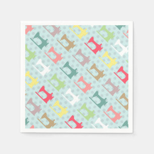 Serviette En Papier Aimer Machine à coudre bleu