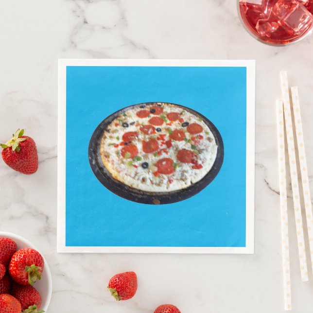 Serviette En Papier Aimer Pizza Papier Napkin (En situation)