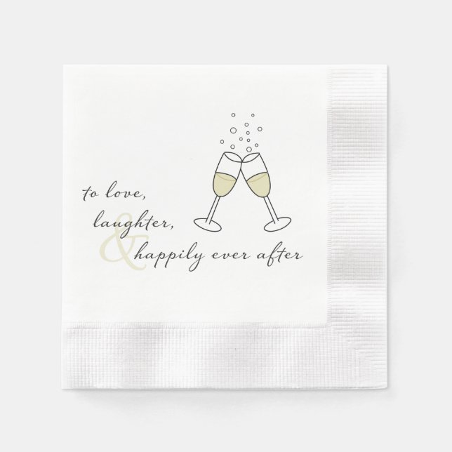 Serviette En Papier Aimer, Rire Et Heureusement Après Napkin (Devant)