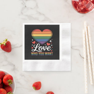 Serviette En Papier Aimez qui vous voulez Fierté gay LGBT