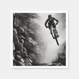 Serviette En Papier Air - Vélo de montagne - Croquis numérique crayon