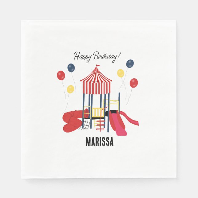 Serviette En Papier Aire de jeu Enfants Garçons Filles Anniversaire No (Devant)